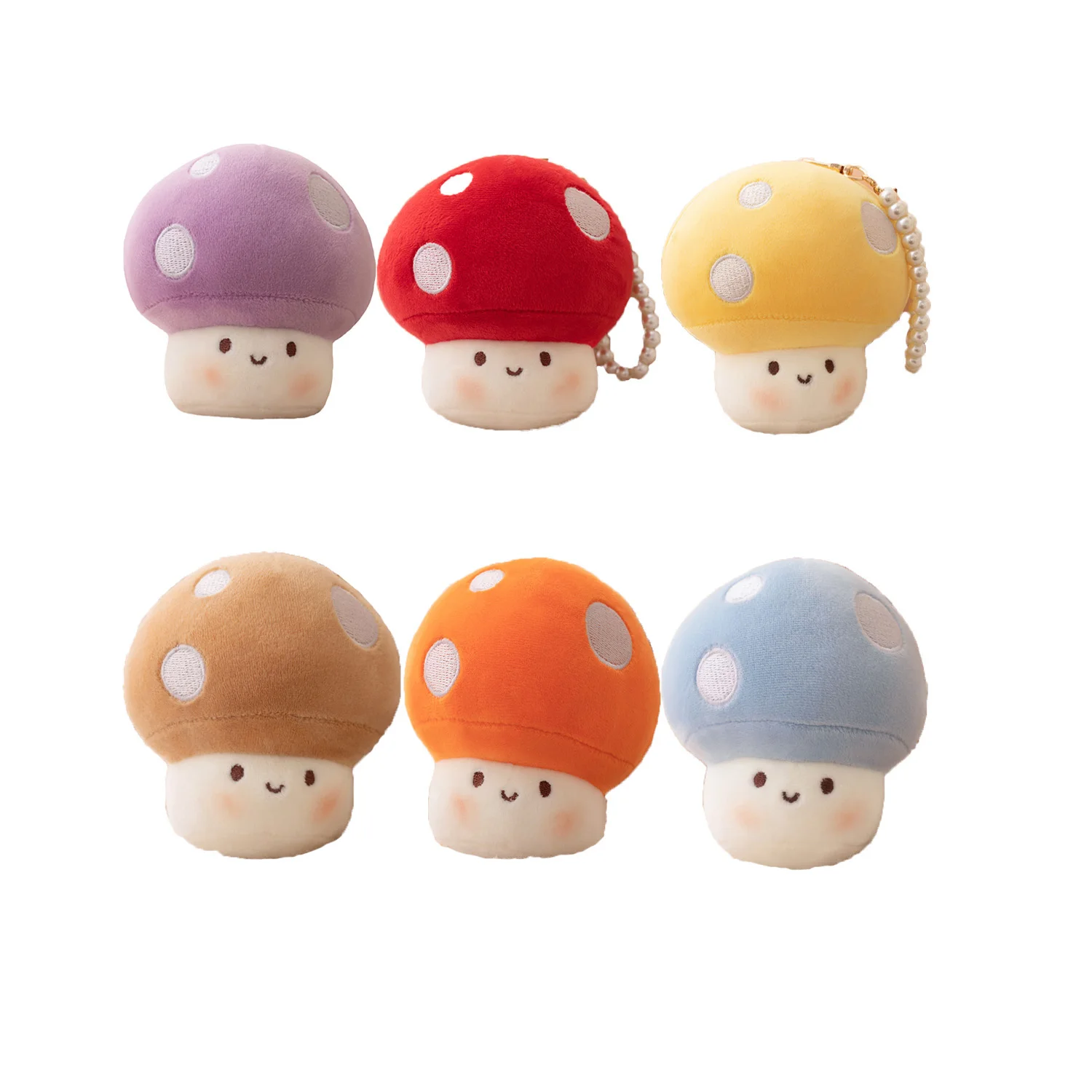 Kawaii Mushroom Plush Pendant Doll Soft Stuffed Plant Toy Cute Cartoon Keychain for Girls Creative Gift