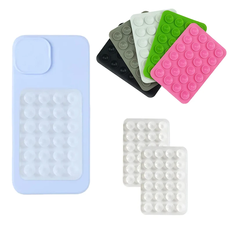 Transparent Backed Silicone Suction Pad For Phone Fixture Suction Cup Backed Adhesive Silicone Rubber Sucker Pad For Fixed Pad