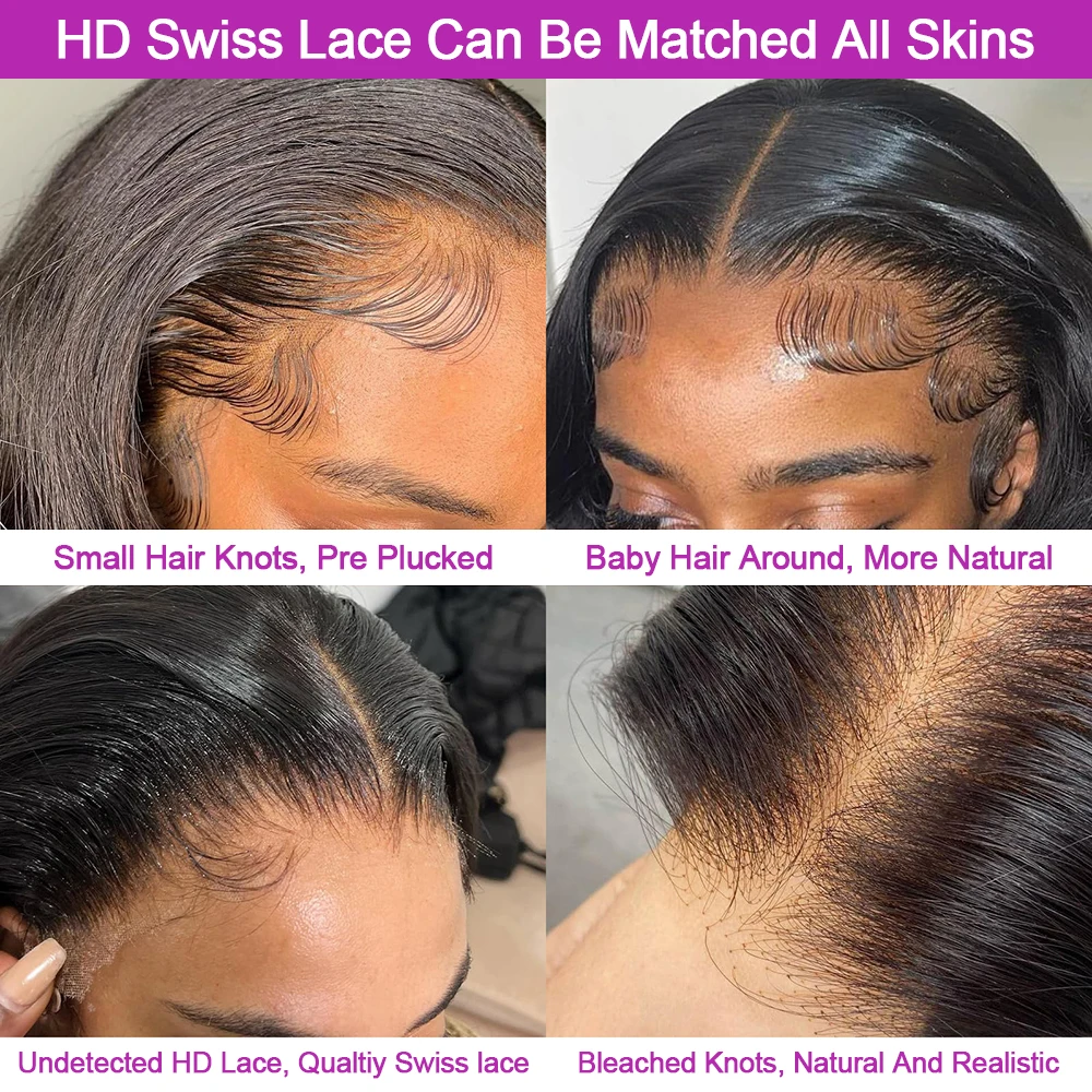 Bob Glueless Perücke Body Wave Kurz 13x4 HD Lace Frontal 100% Echthaar Brasilianisch Lockig Pre-plucked Wear and Go für Schwarze Frauen Versand aus FR Lager – Detail 6