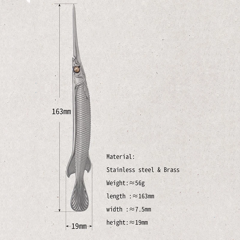 Fish Shaped Stainless Steel Tea Needle Integrated Tea Cone Accessory Ornament Multifunction EDC Tools