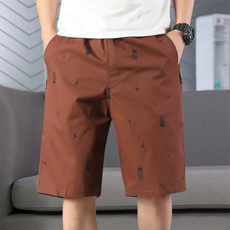 2026 New Men Light Weight Beach Shorts Summer Casual Sweat Shorts Baggy Sports Wide Leg Print Gym Running Shorts