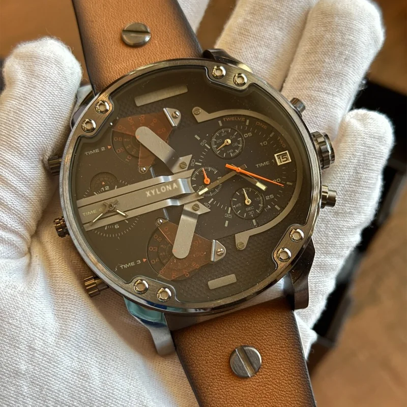 

Men Quartz Watches Sports Classic Luxury Multi-function Watch Stainless Steel Leather