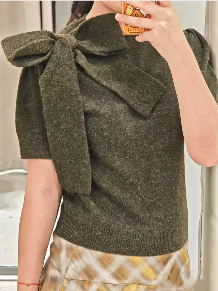 

Женский вязаный свободный ор Све Sweet Sle, круглый дизайн Ne Top Knot, новинка осени, женское волокно из полиэстера