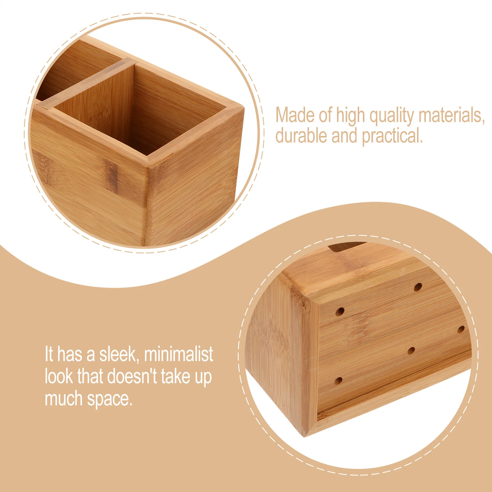 

1Pcs Bamboo Chopsticks Holder Kitchen Utensil Organizer Countertop Flatware Storage Stand for Spoons Forks Cutters