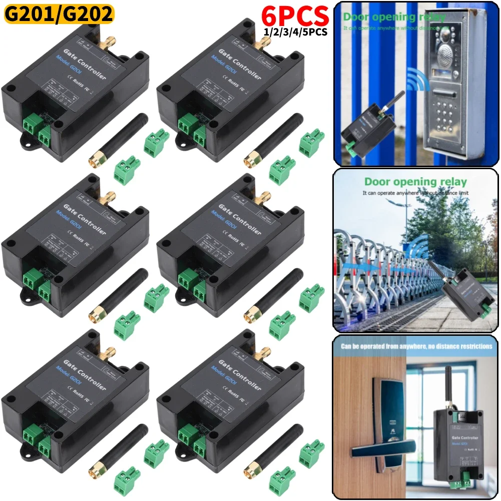 1-6Pcs GSM 2G/4G LTE Gate Opener Controller G202 G201 SMS Remote Control Relay Switch Wireless Door Opener 850/900/1800/1900MHz