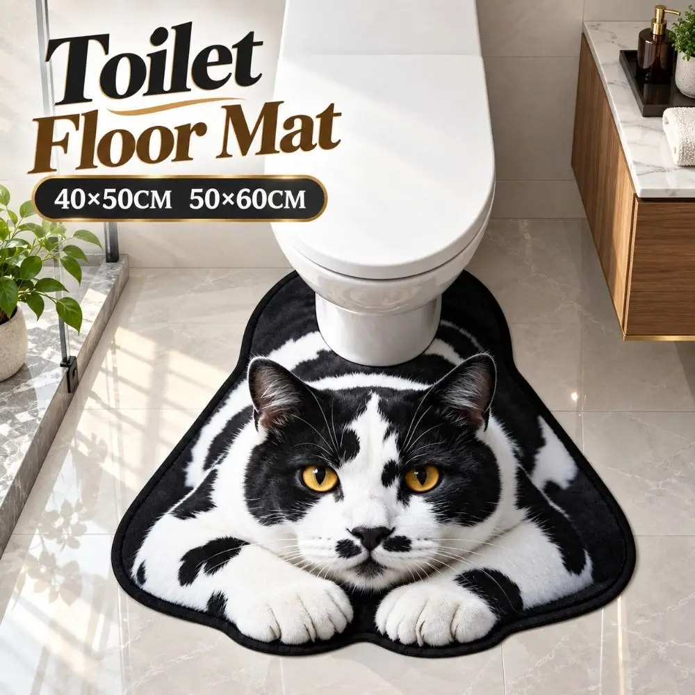 40×50CM 50×60CM Lifelike Animal Toilet Floor Mat Non-slip Water-absorbing Toilet Rug Washable Diatomaceous Earth