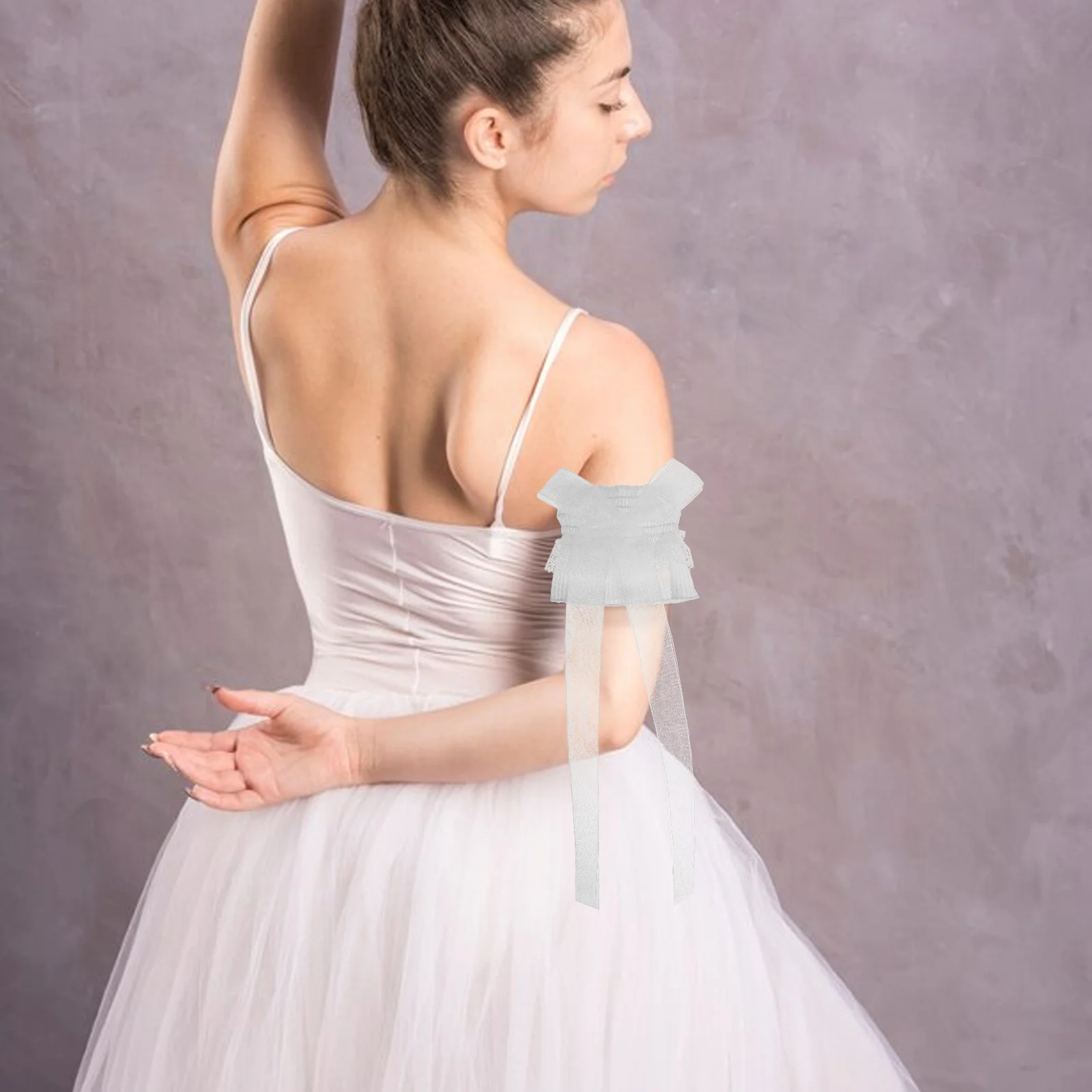 1Pair Lace Bow Lolita Arm Cuffs Detachable Sleeves Cosplay Wedding Dresses Upper Arm Lace Cuffs Sleeves to Cover Arms