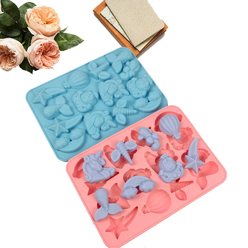 

Unicorn Rainbow Mermaid Silicone Chocolate Mold DIY Handmade Cupcake Cake Baking Decorating Tools Candy Fondant Gumpaste Moulds