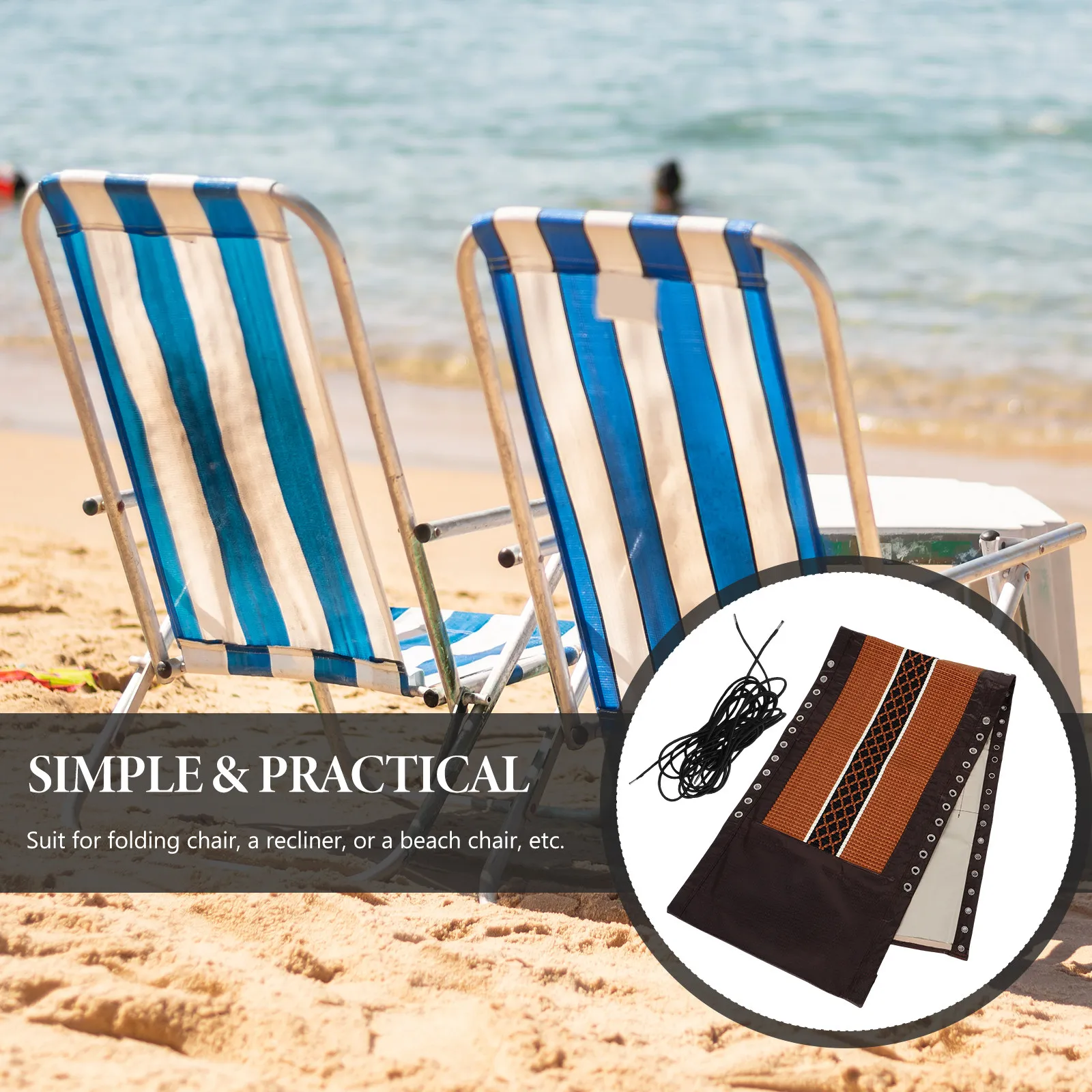 

Комплект из 1 шт. сменной ткани для пляжного кресла: надежная портативная ткань для ремонта уличных кресел-шезлонгов для балкона и террасы