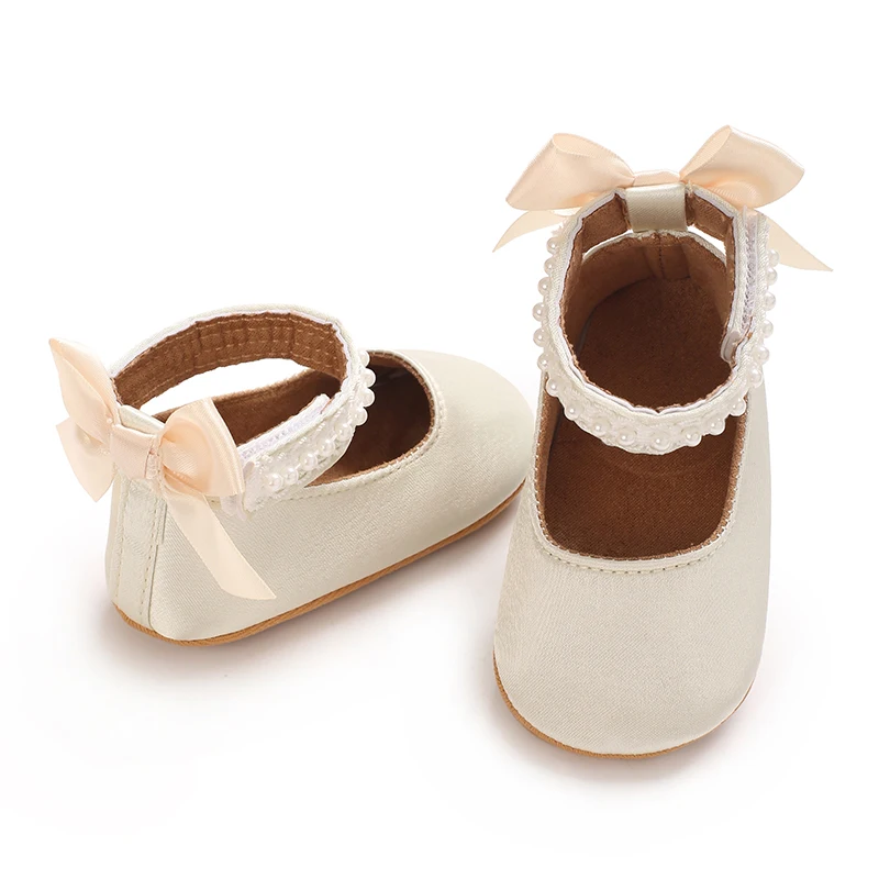 Mary Jane Flats für Kleinkinder, Mädchen, mit Schleife, rutschfeste, weiche Sohle, Prinzessinnen-Laufschuhe für Kleinkinder, Sneaker, Hochzeitskleid, Tanzschuhe – Detail 6