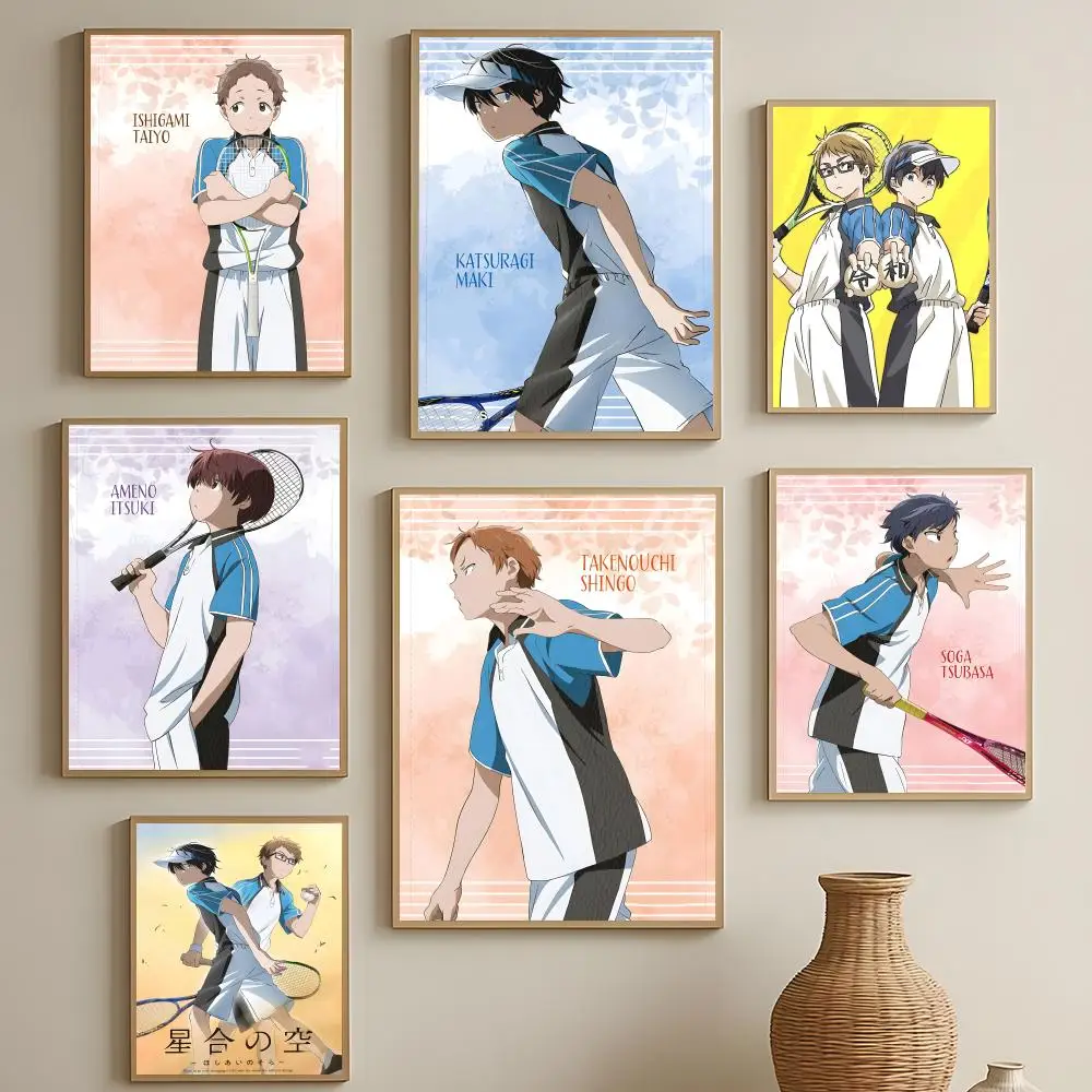 Sports Anime Stars Align Poster HD, selbstklebende, wasserfeste Wandkunst, einfach anzubringen, Dekoration für mehrere Szenen