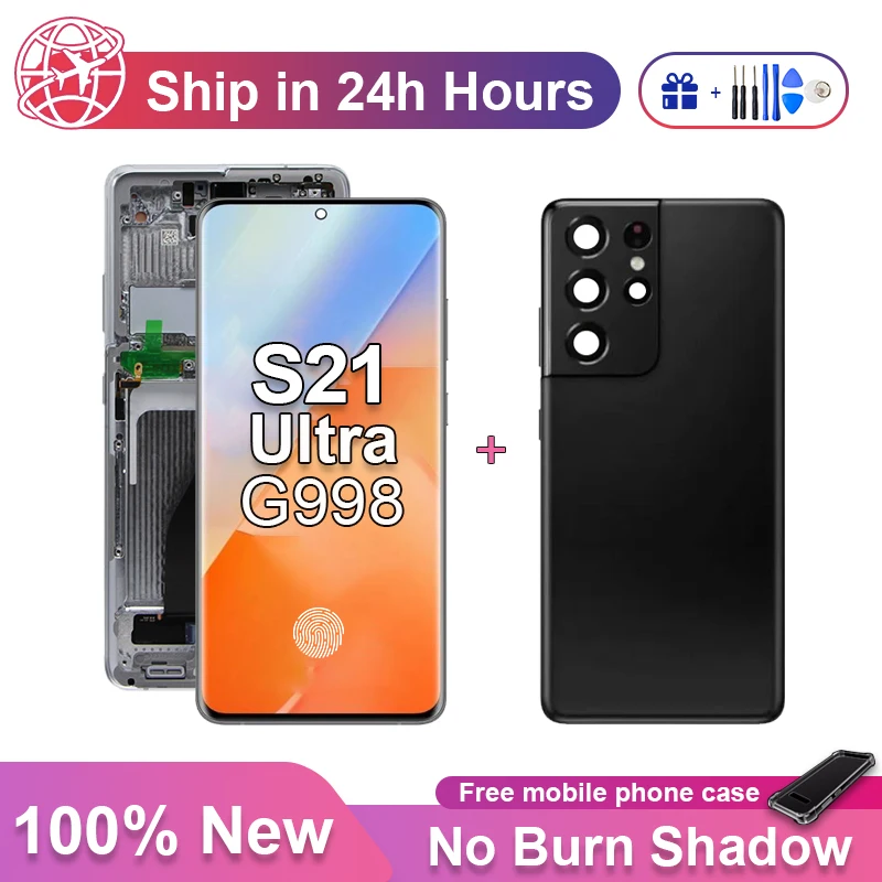 100% Tested S21ultra LCD For Samsung Galaxy S21 Ultra 5G Display G998F G998B G998U LCD Display Touch Screen Repair Parts