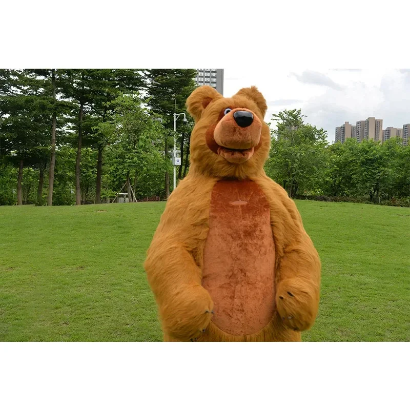300cm Inflatable Cute Furry Plush Bear Cartoon character Mascot Costume Advertising Ceremony Fancy Dress Party Animal carnival