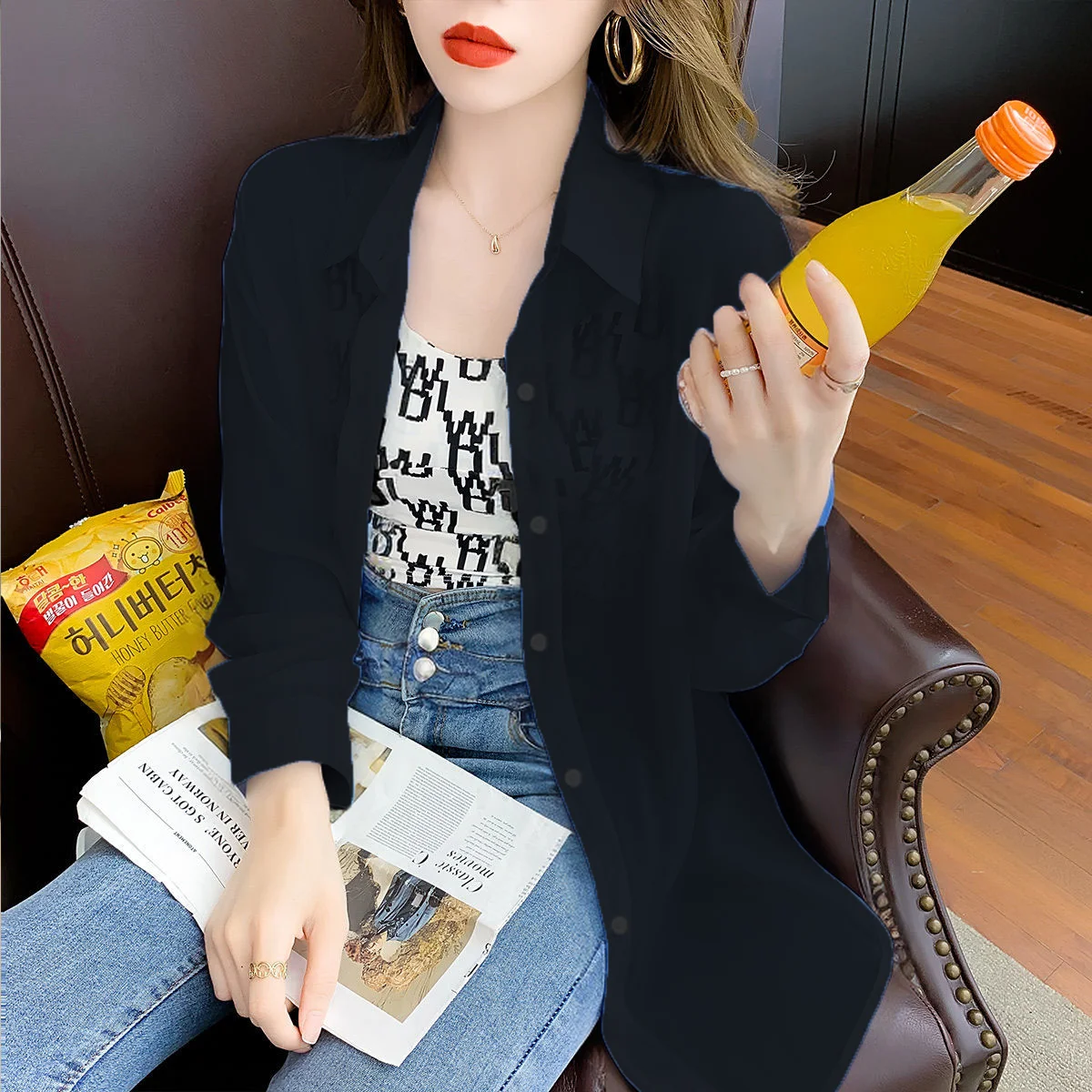 Women's Clothing Summer Blouse Jacket Long Sleeve Lightweight Shirt Design Stylish Tops Sun Protection Clothing Solid Buttons