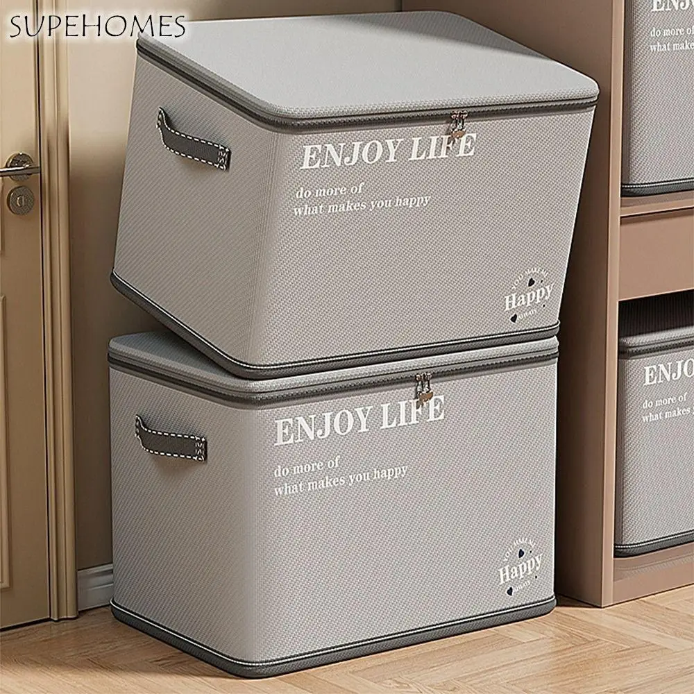 

Non-woven Fabric Clothes Quilt Storage Bag Dustproof Stackable Closet Clothes Storage Bins Foldable Large Capacity