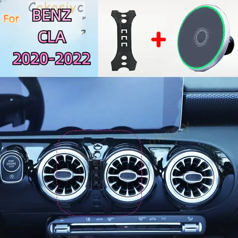 For Mercedes Benz CLA X118 2020 2021 2022 Magnetic Car Phone Holder 15W Wireless Charging Phone Stand MagSafe Phone Base