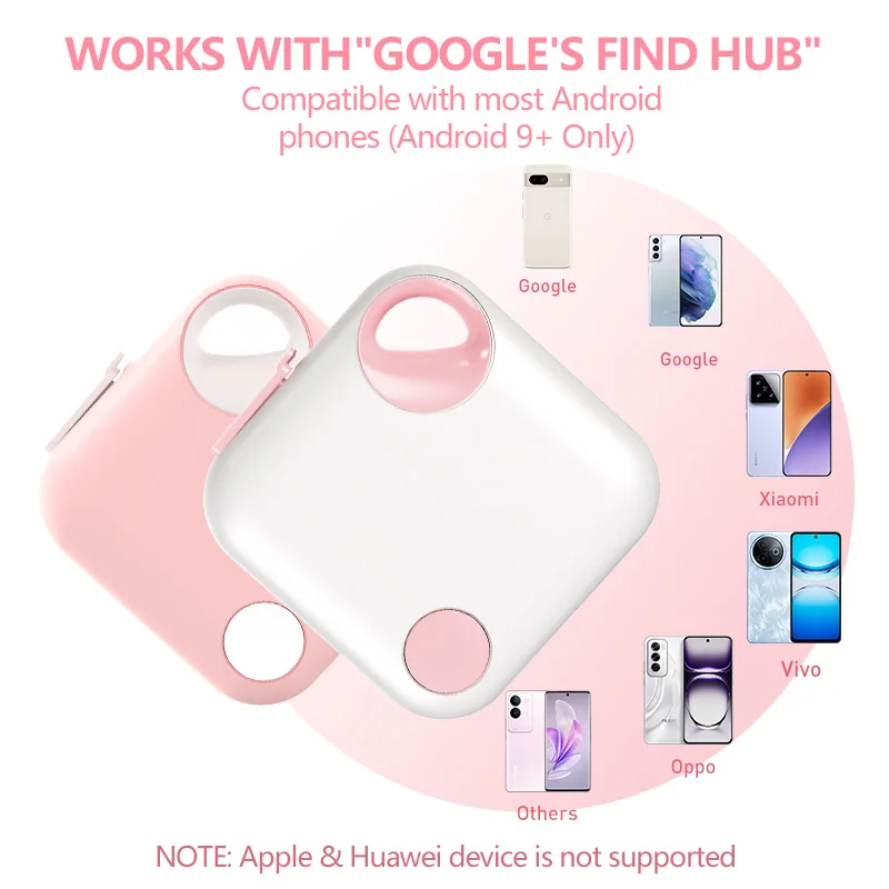 Rechargeable Smart Tag Work With Android Google Find Hub APP Key Finder Pet Locator Bluetooth Smart Tag for Xiaomi Samsung Phone