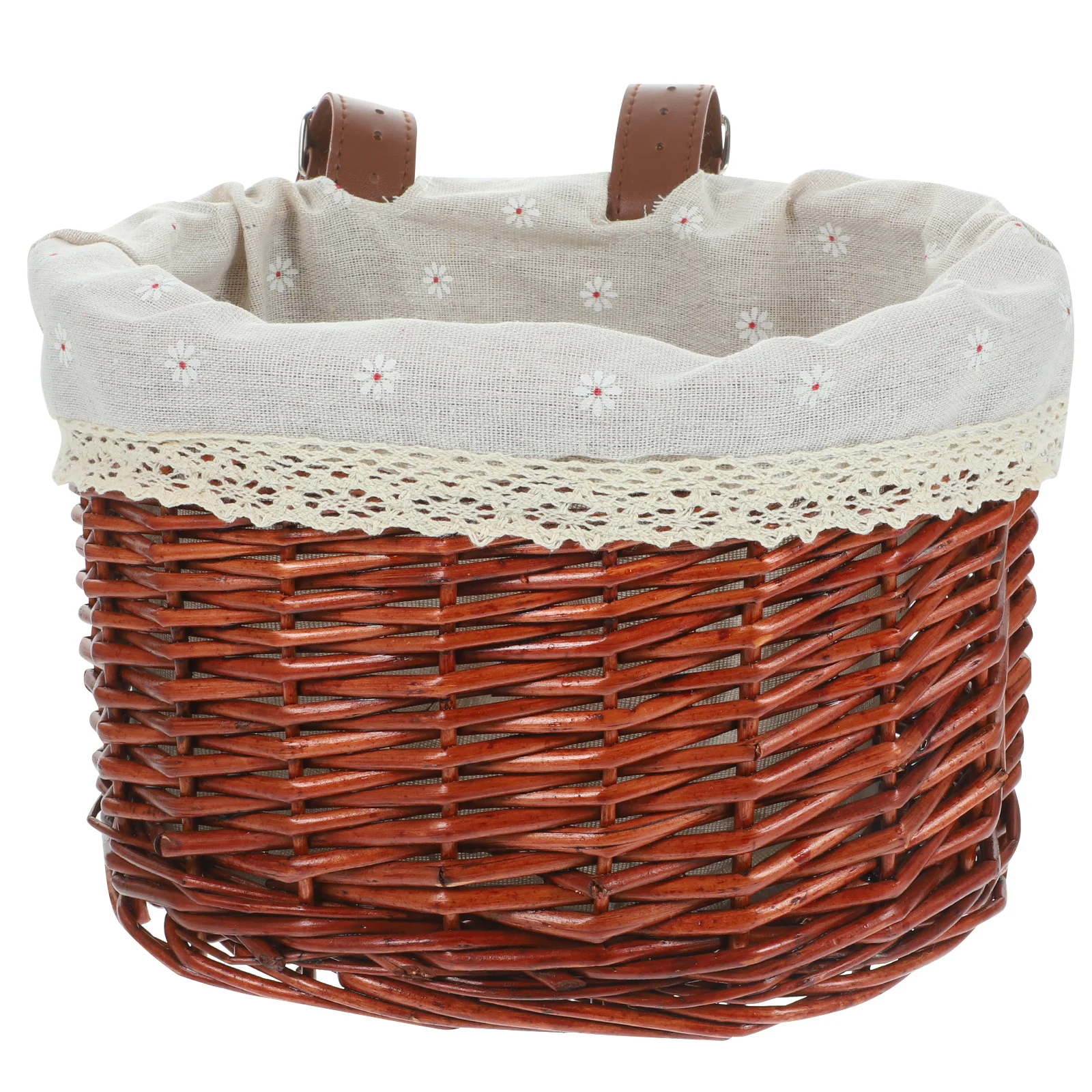 

Stylish Rattan Basket Woven Bucket for Cycling Shopping Home Decor and Pictures Brown Bike Basket Woven Bucket