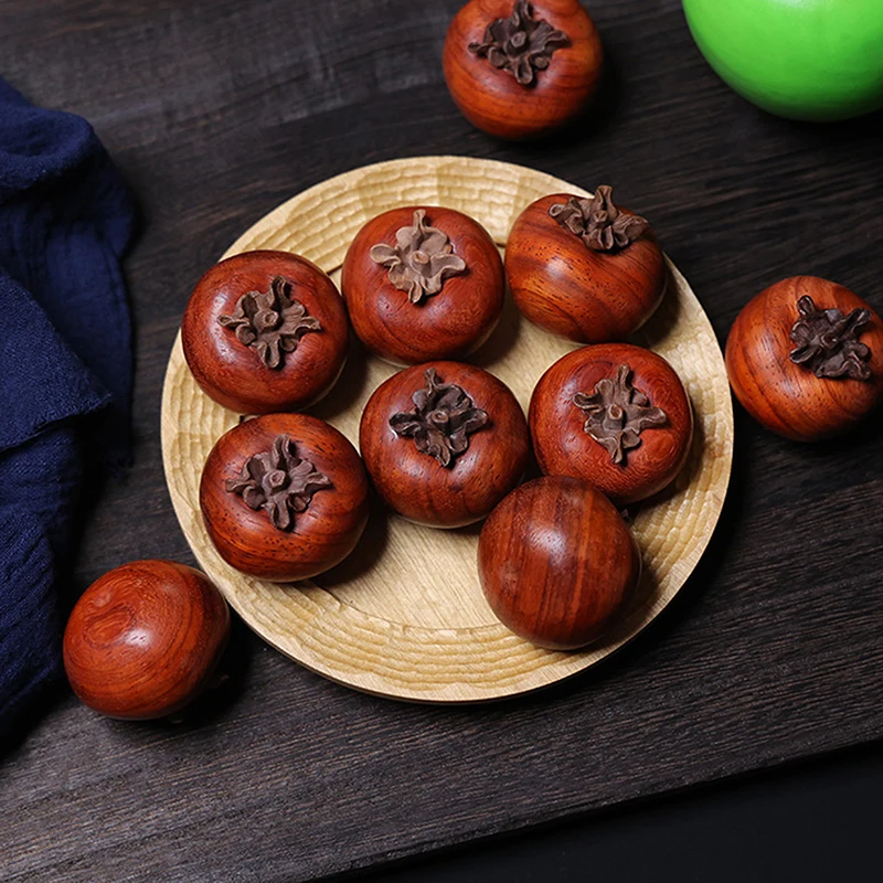 1/3PCS Lifelike Wooden Persimmon Fruit Ornament, Suitable For Use As A Car Coffee Table Or Living Room Decoration.
