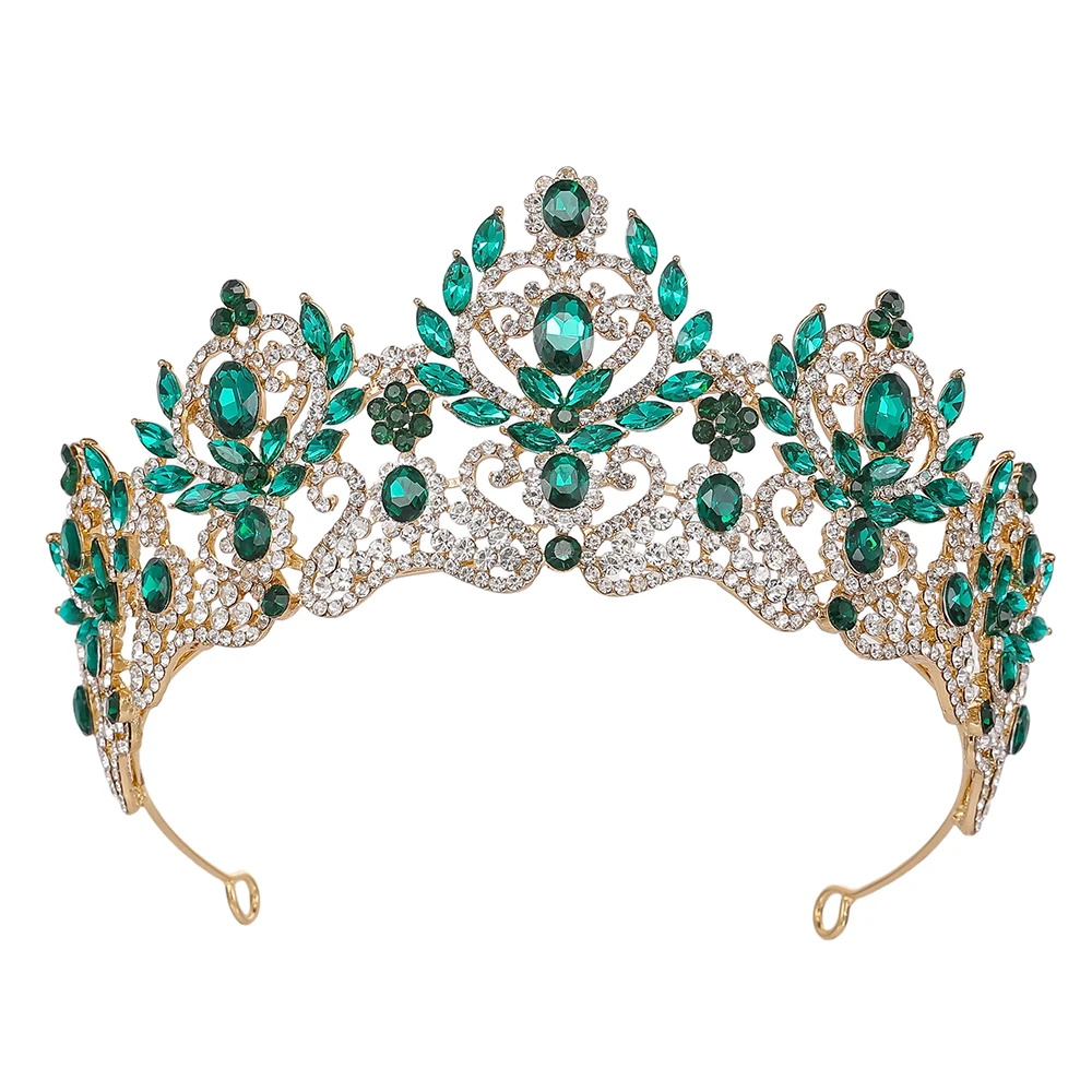 Tiara de noiva de cristal barroco chique clássico luxo casamento e banquete coroa para mulheres
