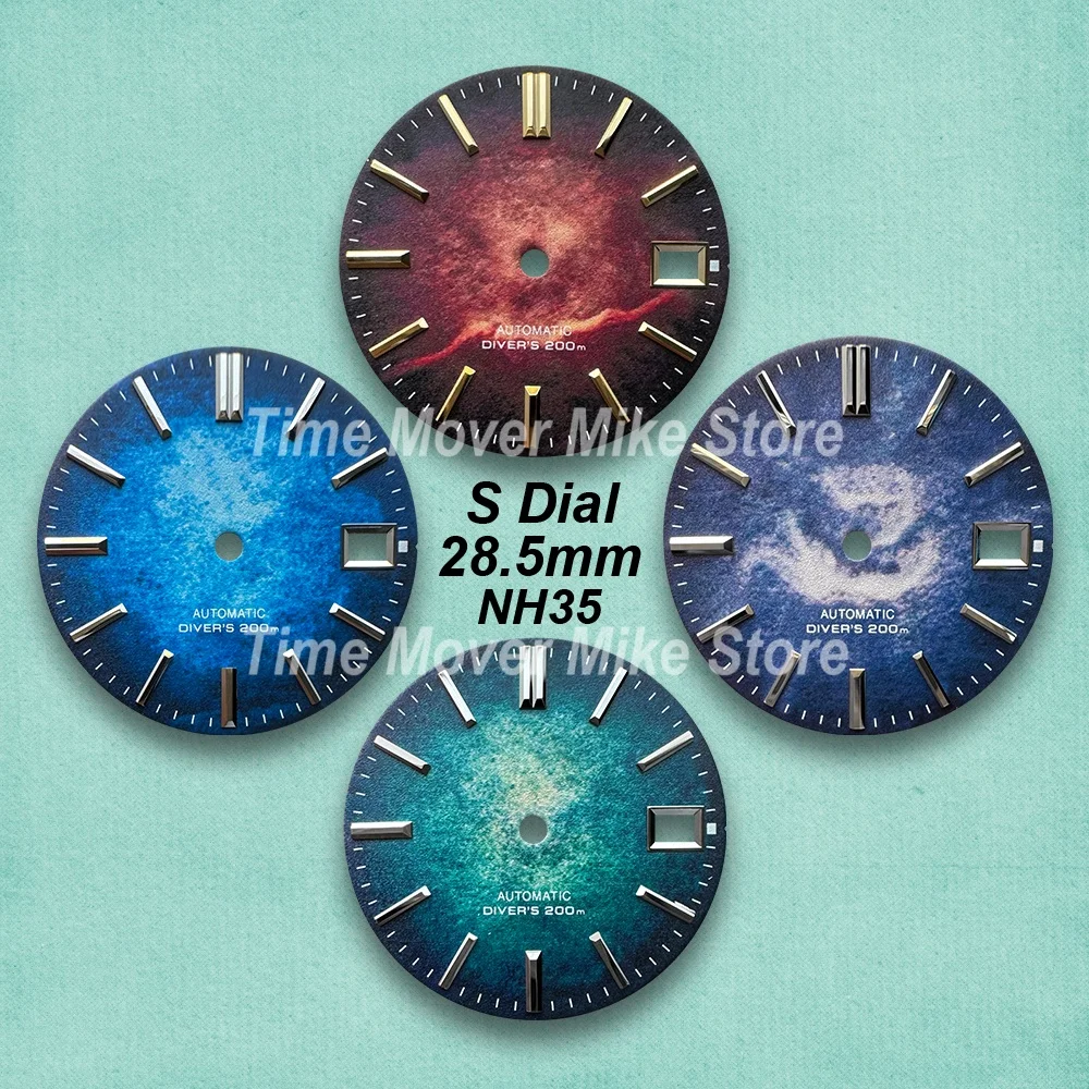 

28.5mm 3D Printed S Logo Color Dial Suitable For NH35 Movement Suitable For 3/3.8 O'clock Watch Modification Accessories