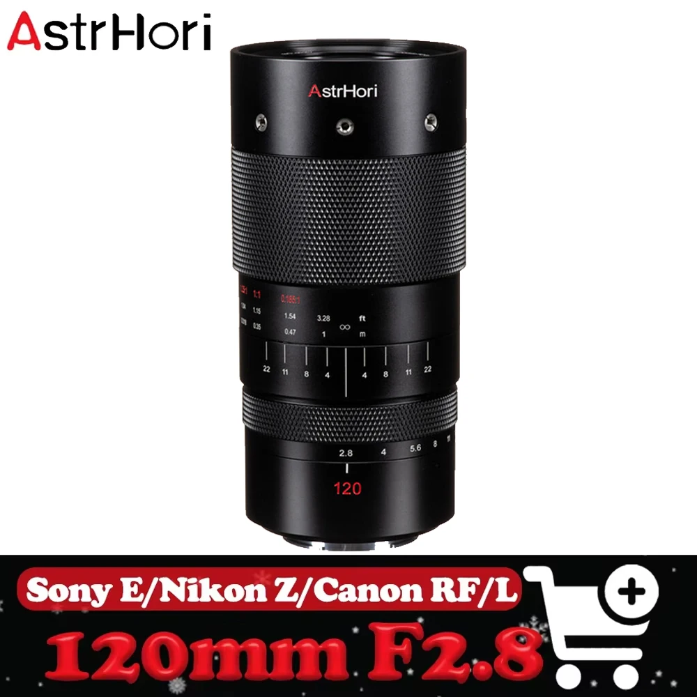 

Полнокадровый макрообъектив AstrHori 120mm F2.8 с 2-кратным увеличением, ручной фокусировкой, телеобъектив для Sony ZVE-10, Canon R5, Nikon Z30, Leica SL2