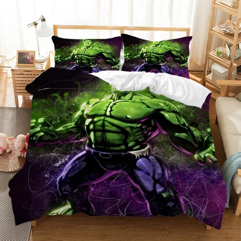 Disney Bedding Set The Avengers Captain America Hulk Super Hero Duvet Cover Set Bedcloth With Pillowcase Home Textiles