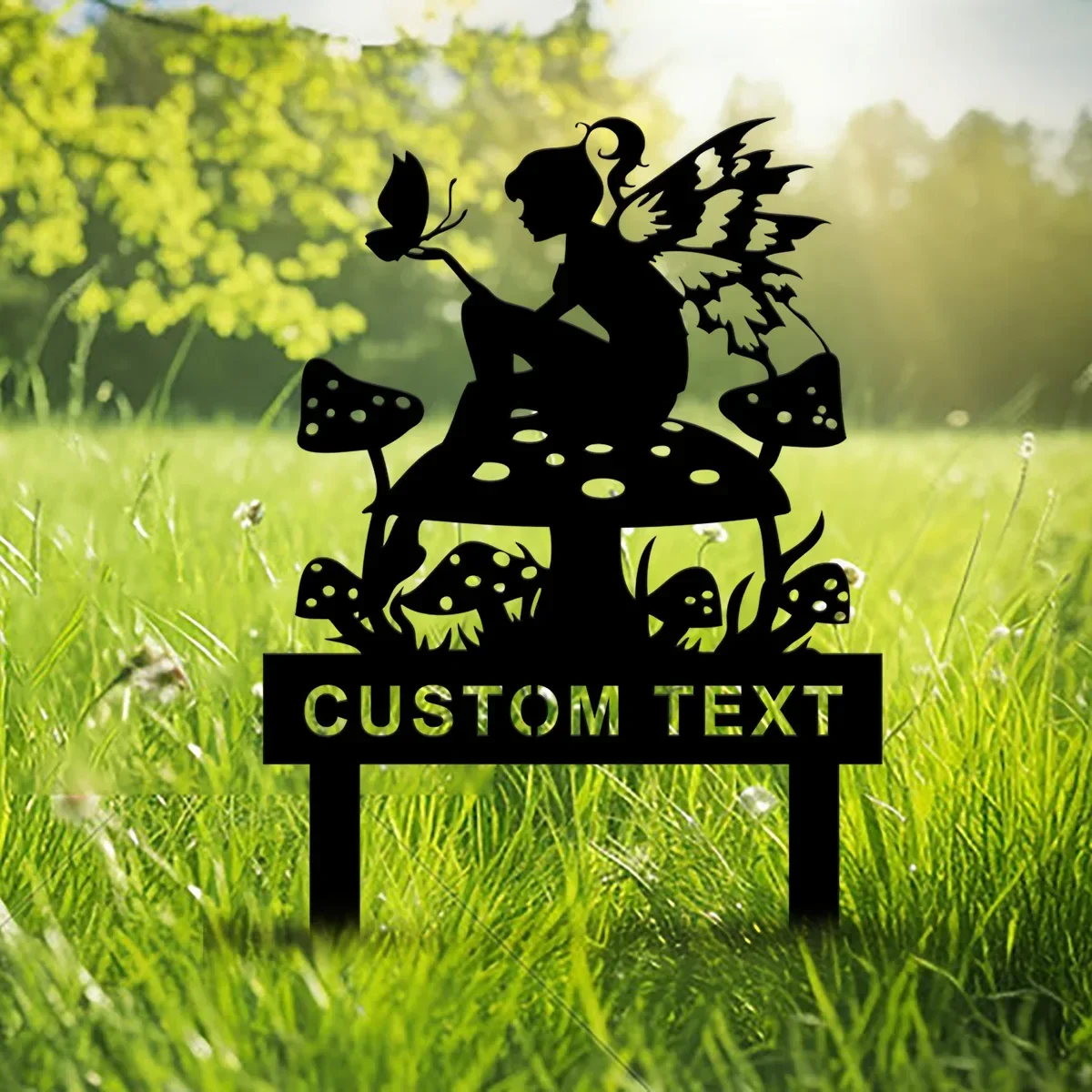 Custom Metal Fairy with Garden Sign Stake: Tailored with Gardener's Name, Ideal As An Enchanting Decor for Fairy - Themed Yards