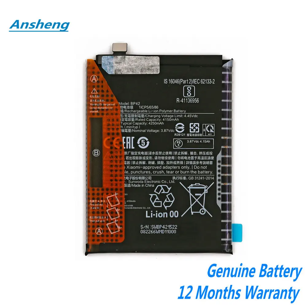 

Original 3.87V 4150mAh BP42 Battery For Xiaomi 11 Lite Mi 11Lite Cellphone