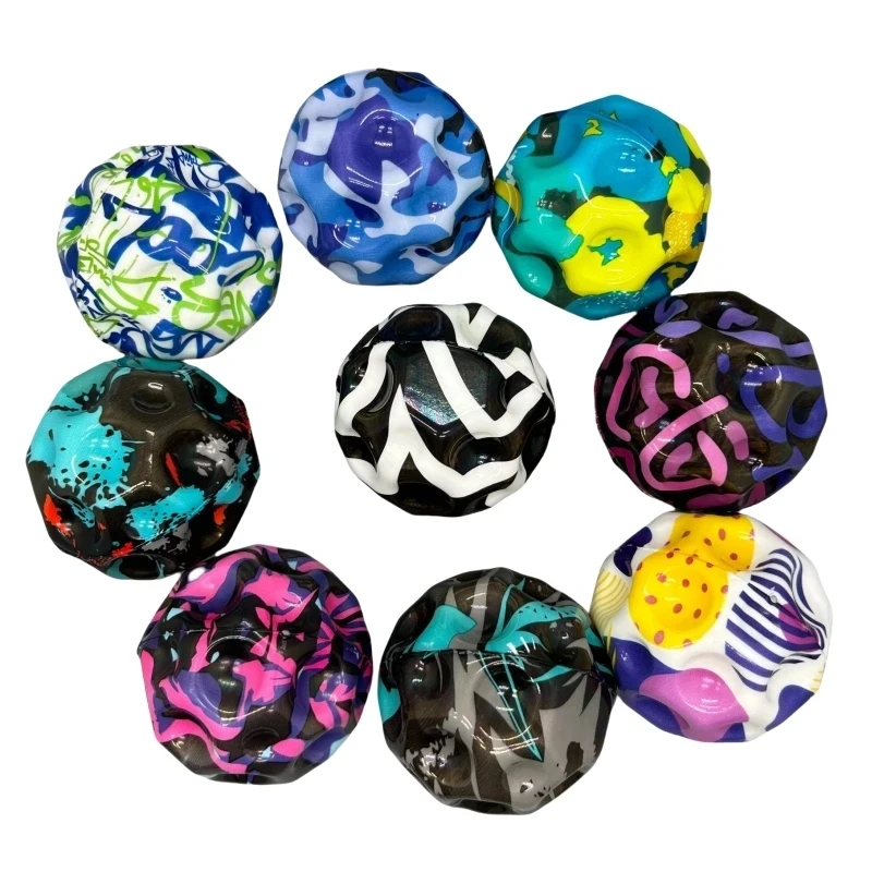 Super Elastic Ball Interesting Outdoor Toys For Children Moon Shape Porous Bouncy Ball Kids Indoor And Outdoor Stress Reliever