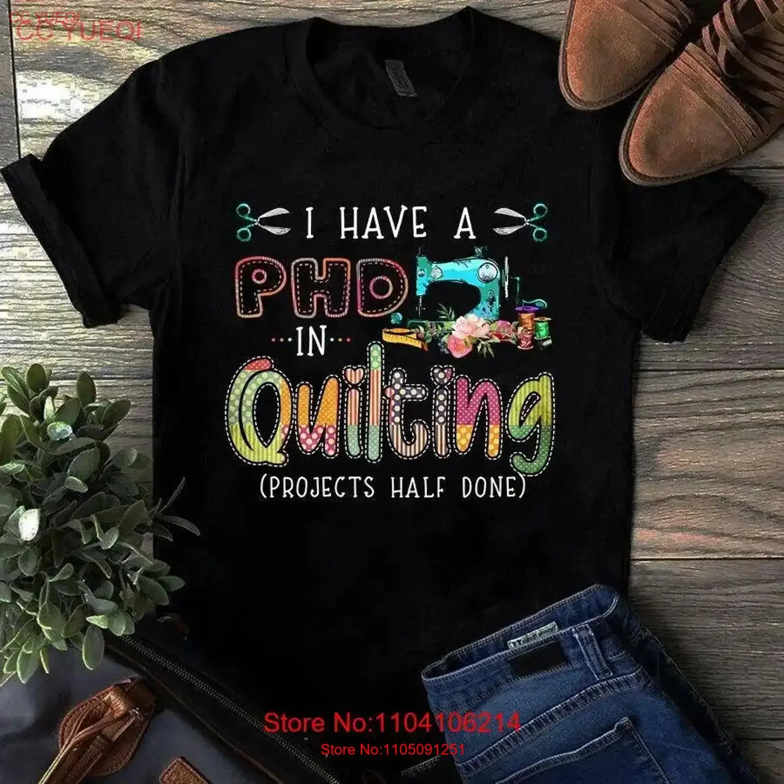 

Футболка I Have a PHD in Quilting Projects Half Done, винтажная стираная дизайнерская одежда, домашняя уличная одежда с графикой, стильная