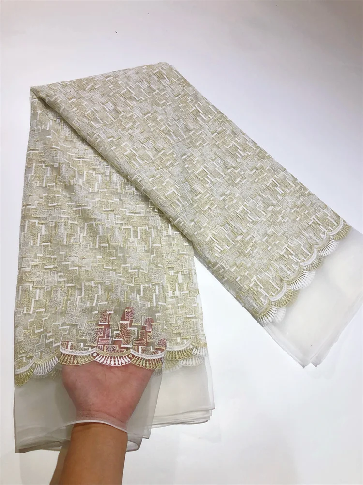 Neuer Stil Mesh-Stickerei Afrikanischer Spitzenstoff 2026 Hochwertige Spitze Wasserlösliche Modische Weiche Spitze 5 Yards – Detail 8