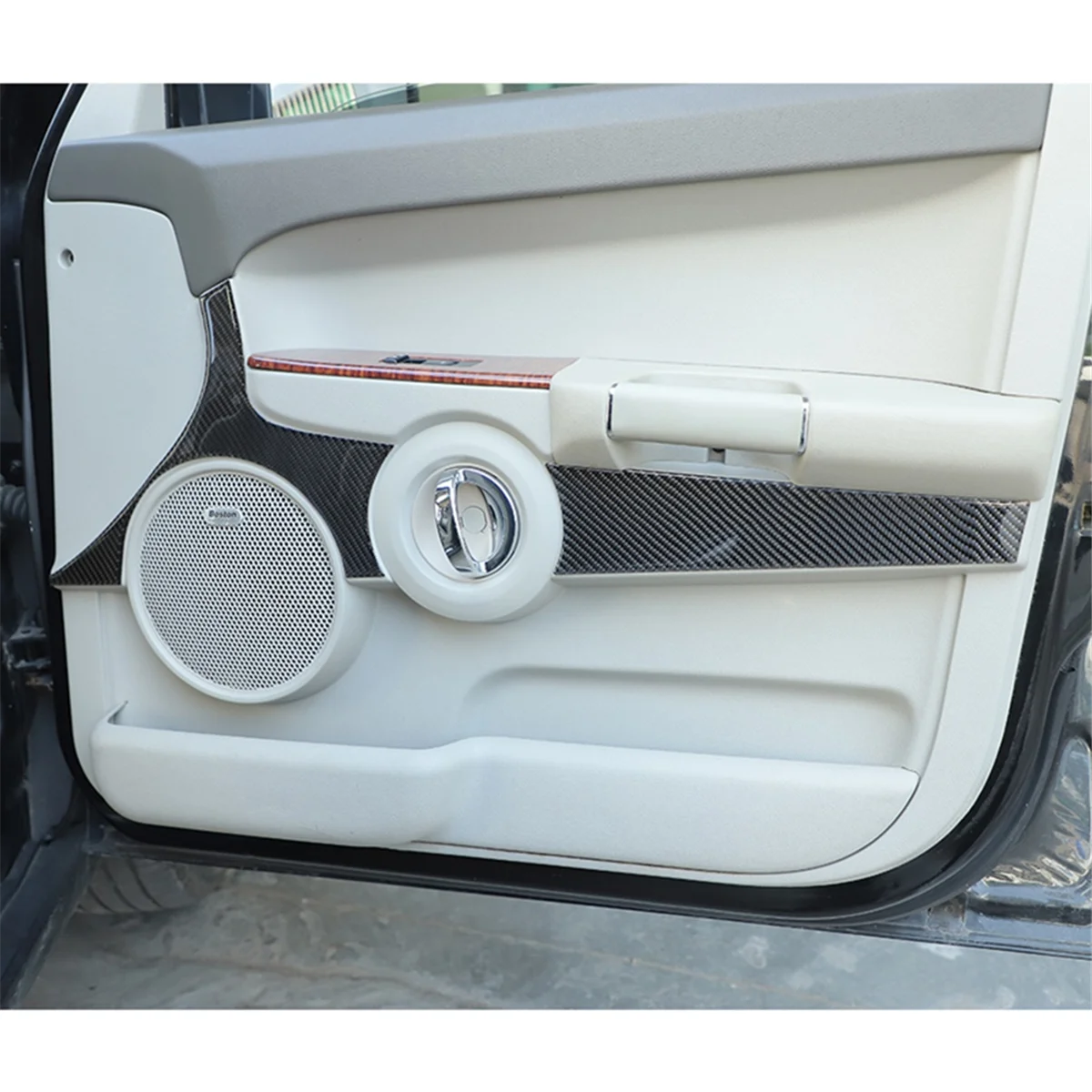 For Jeep Commander 2006-2010 Carbon Fiber Car Door Panel Cover Decorative Trim Sticker Accessories