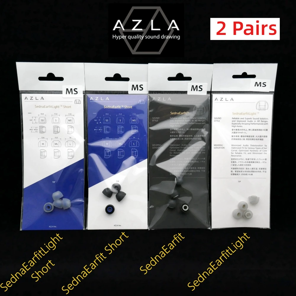 2 pares de almohadillas para auriculares AZLA SednaEarfit, funda corta de silicona para auriculares TWS True Wireless para sony wf1000-xm5 XM4 XM3 IE800