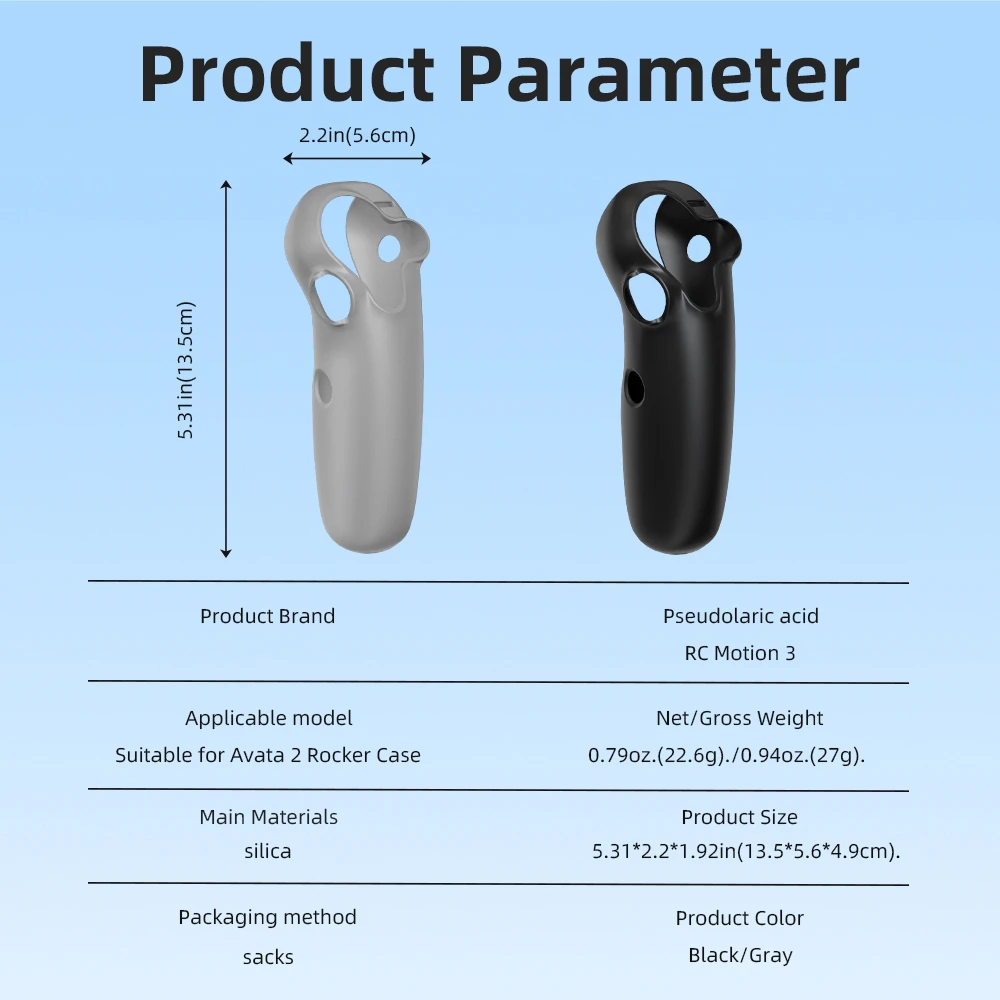 حافظة حماية هزازة لـ DJI Avata 2 RC MOTION 3 غطاء سيليكون مضاد للسقوط ومضاد للخدش ملحقات الكاميرا أسود رمادي