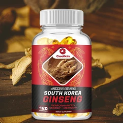 Korean Red Ginseng Capsules - with Ginkgo Biloba - Supports Increased Energy, Stamina & Performance, Muscle Strength