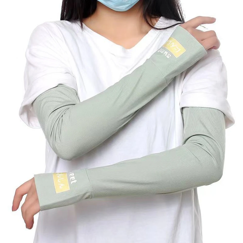 Mangas de brazo de protección UV para verano, protector solar, guantes de conducción, protección solar, mangas falsas, manga de seda de hielo, ciclismo al aire libre