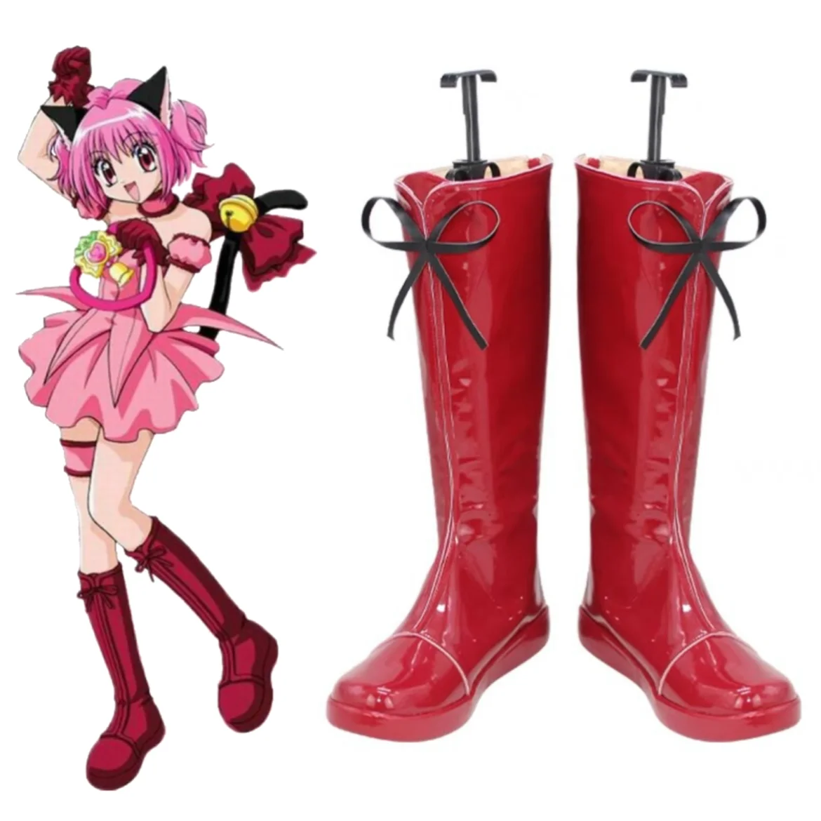 

Anime Tokyo Mew Mew Momomiya Ichigo Cosplay Shoes Women Red Boots Halloween Cosplay Costume Accessories Props