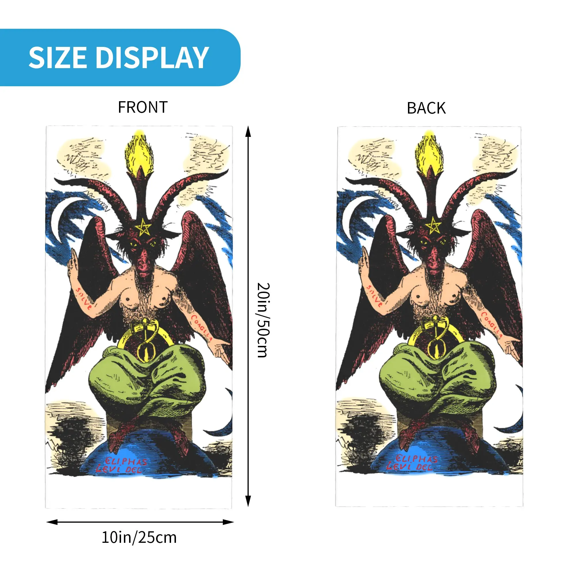 مخصص الماعز Sabbatic Baphomet الشيطاني الغامض الخماسي الرقبة الجراب النساء الرجال الشتاء الدين باندانا وشاح للمشي لمسافات طويلة