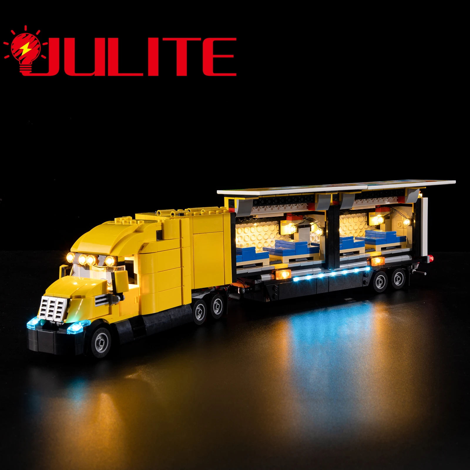 LED Light Kit For Yellow Delivery Truck #60440 DIY Toys Set (Not Included Building Blocks)