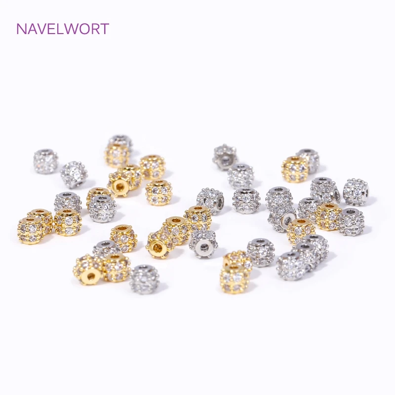 10/20 Stück 18K vergoldete Messing-Abstandsperlen in Kürbisform, Trennperlen für Perlen, DIY-Schmuckherstellung, Zubehör für Halsketten und Armbänder – Detail 29