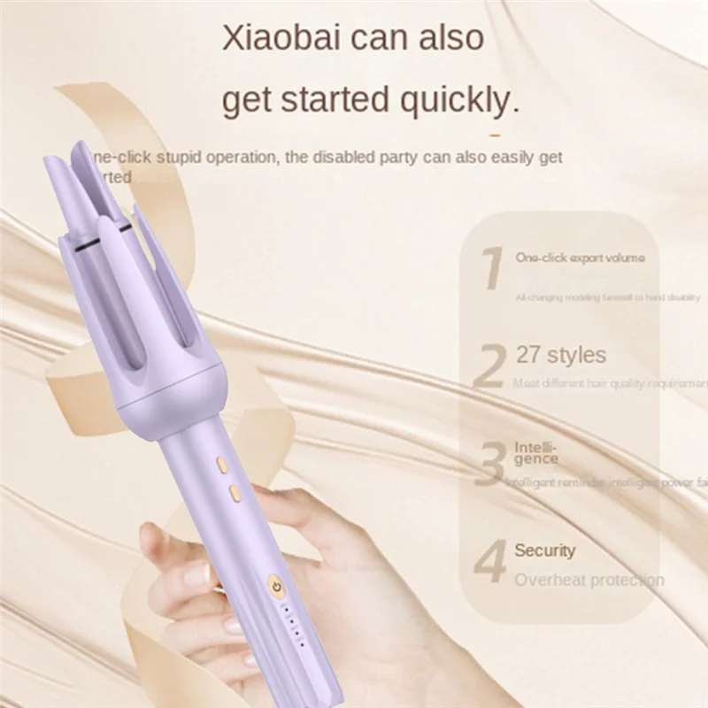 

AAAU-Automatic Hair Curler 32MM Auto Rotating 4 Temps Hair Roller Professional Curling Wand Hair Waver