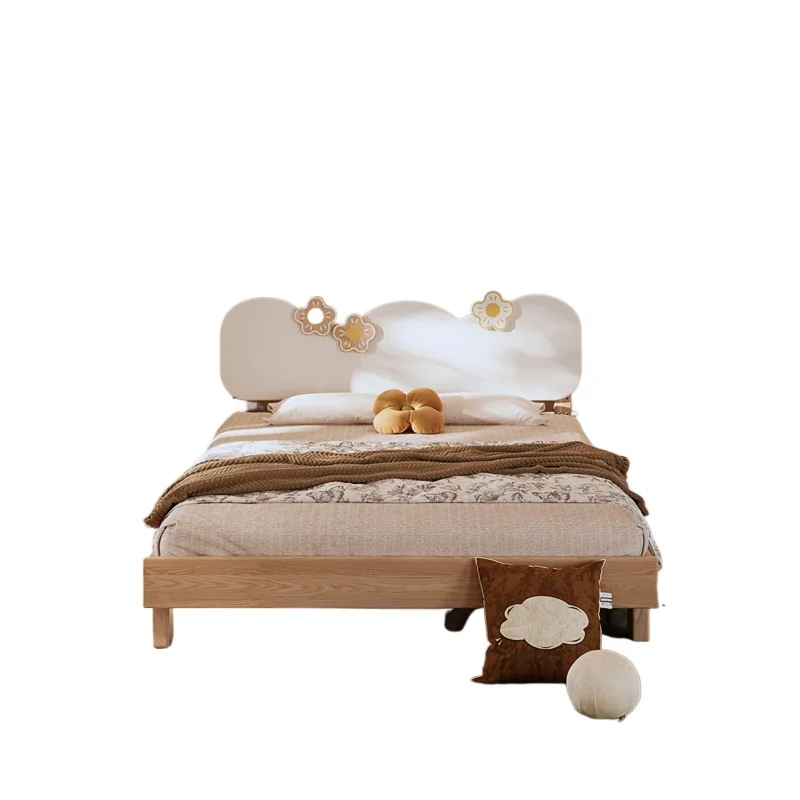

All solid wood children's bed boys and girls single bed ash wood children's room bedroom 1.2/1 meters bed