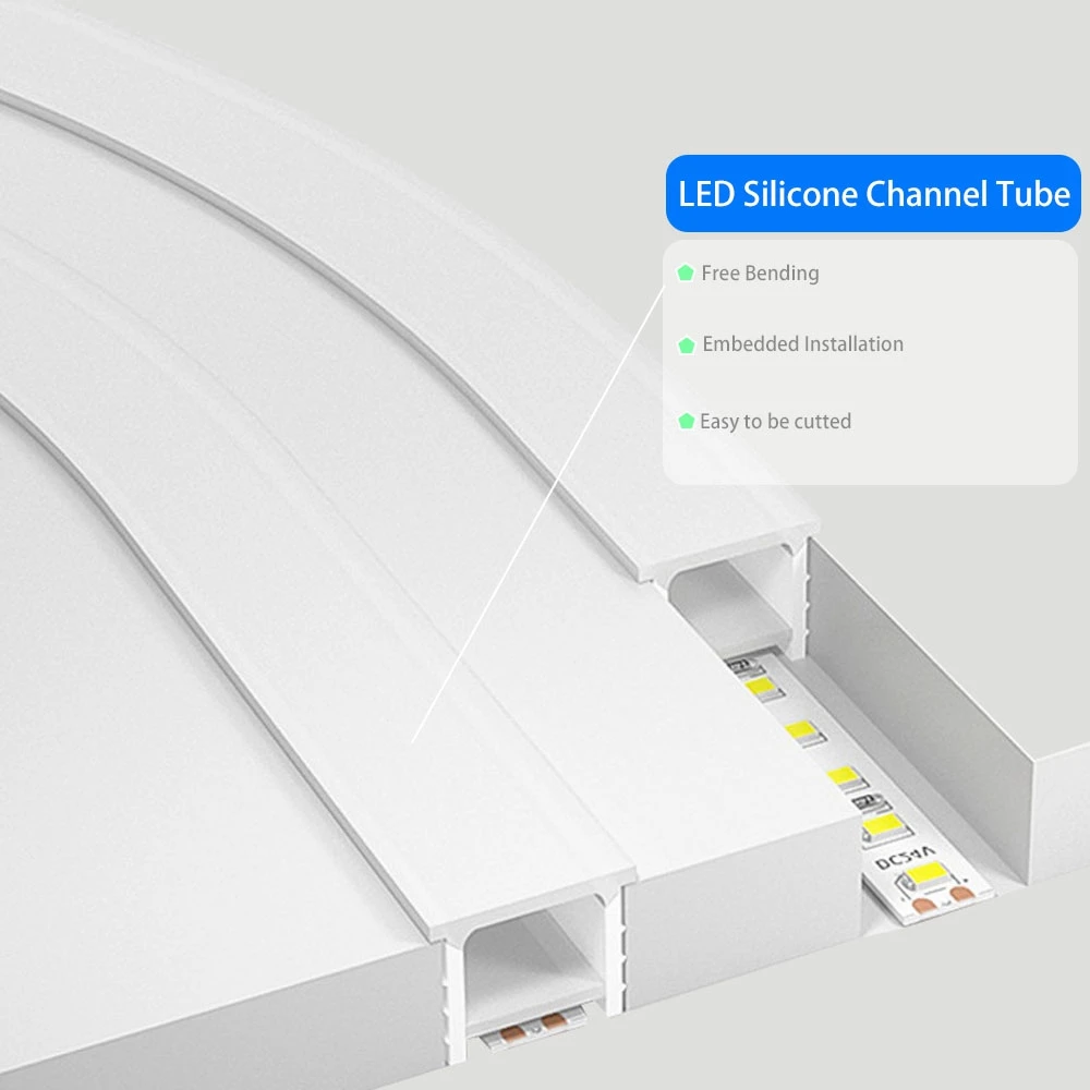 Tubo di copertura in Gel di silice con insegna al Neon a LED incorporata per WS2811 WS2812B WS2815 SK6812 luci al Neon flessibili morbide e senza