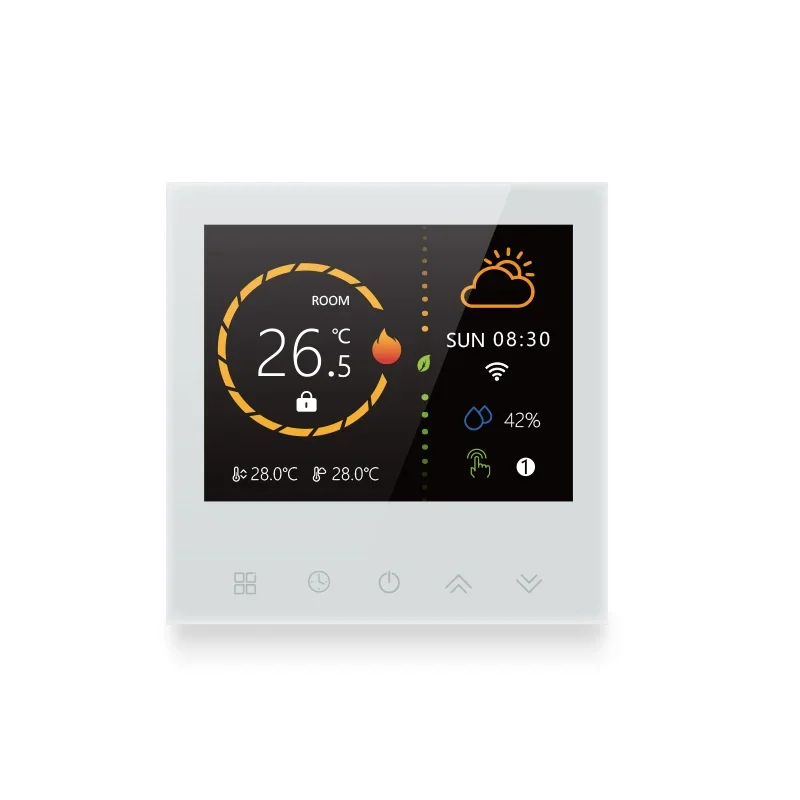 TLF Beca BAC-20033.5 Inch TFT Color Screen 2-pipe Fan Coil Fcu  Hvac Modbus Zigbee Remote Control Weekly Programming Thermostat