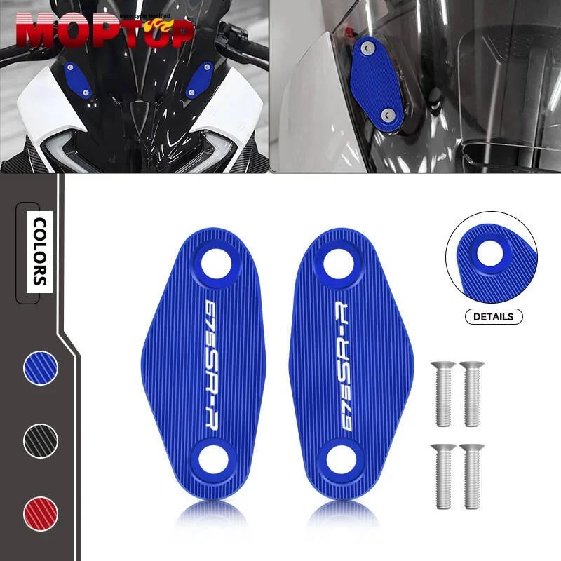 

Hot Sales Motorcycle Mirror Hole Cover For 675SR-R 675SRR 2024-2025 Windscreen Driven Mirror Eliminators Cap Accessories 675srr