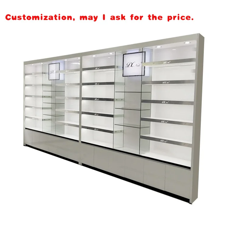 

custom.Cosmetic Display Showcase Skin Care Product Beauty Salon Nails Storage Cabinet Customized Modern Nail Polish Cabinet