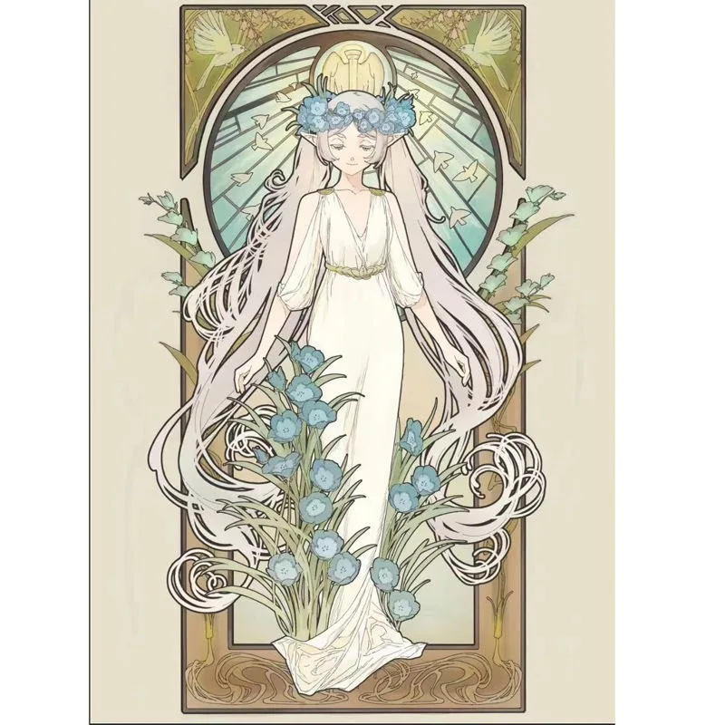 

New Frieren: Beyond Journey's End Postcard Frieren Himmel Anime Derivatives Cute Cartoon 4 Inches Self-restraint Small Card