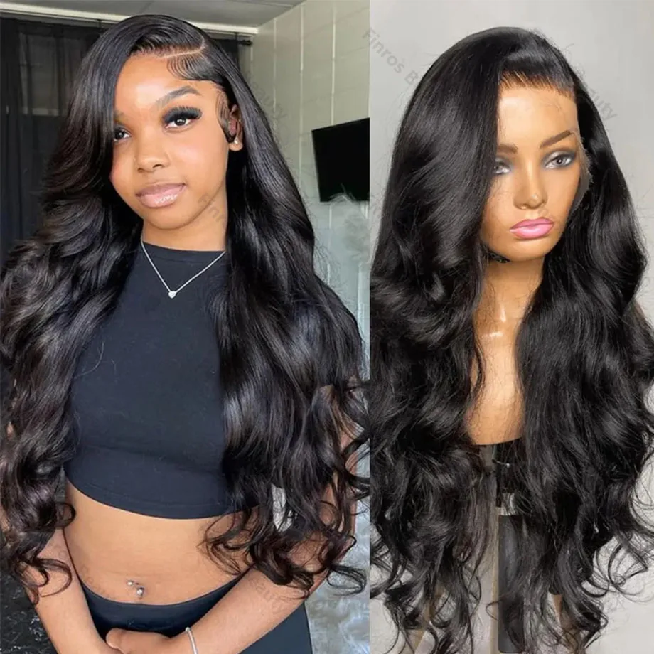 Perruque Lace Front Wig Body Wave Brésilienne Naturelle, Cheveux Humains, HD, 13x6, 30 40 Pouces