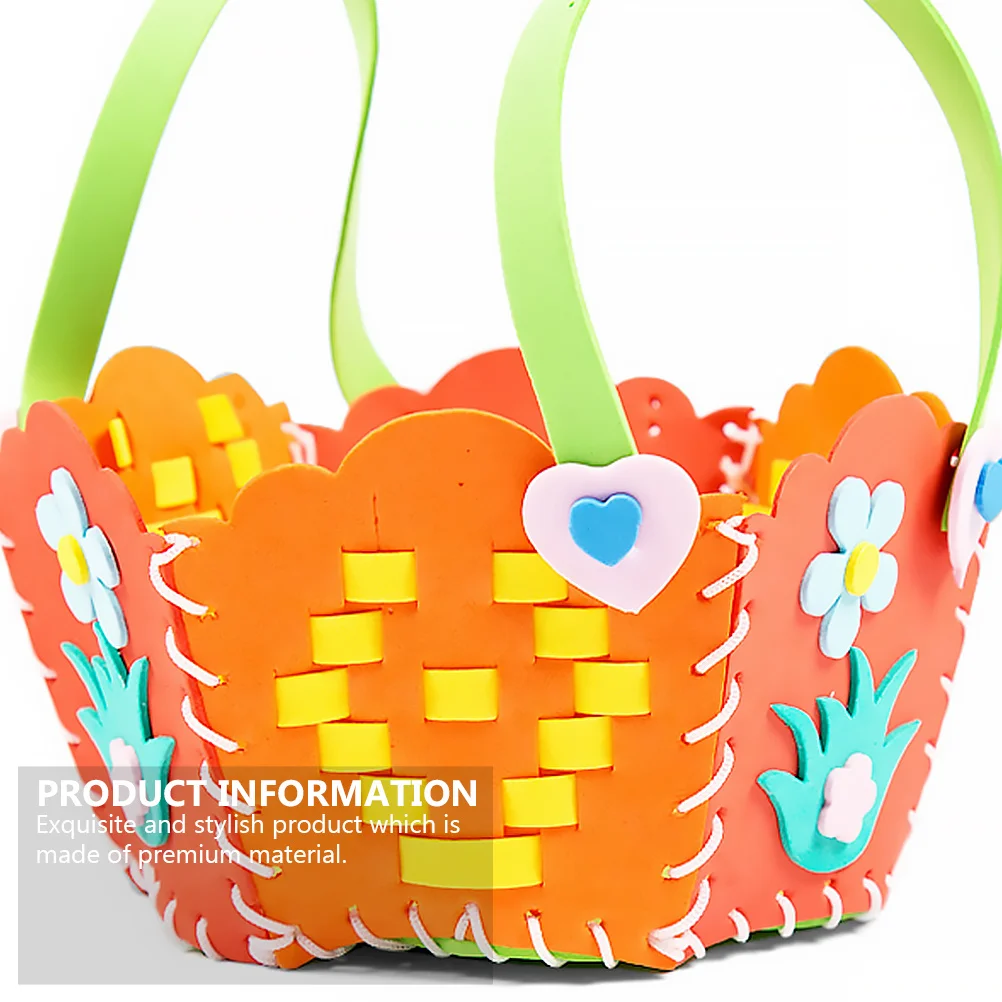 4 قطعة سلة مغزولة يتوهم للأطفال لتقوم بها بنفسك إيفا محبوكة اليدوية سلة عدة رياض الأطفال الحرفية فئة الاستخدام التعليمي التفاعلي #2